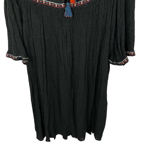 Francesca’s Miami Boho Short Flutter Sleeve Embroidered Mini Tunic Dress Large - Picture 6 of 12